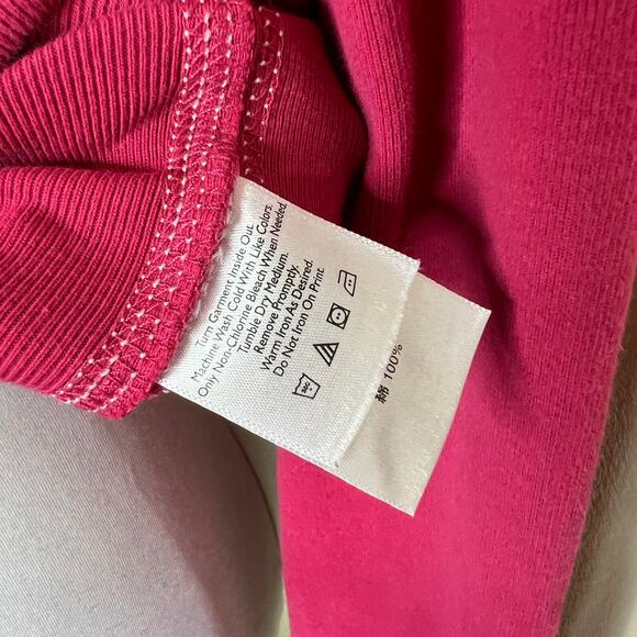 Eddie Bauer Sweatshirt XS Pink Crewneck Pullover Contrast Stitch Winter Cotton - Picture 5 of 7